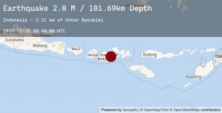 Map of Sumbawa Region, Indonesia
