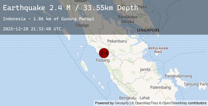 Map of Southern Sumatra, Indonesia