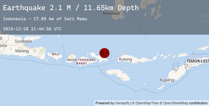 Map of Sumbawa Region, Indonesia
