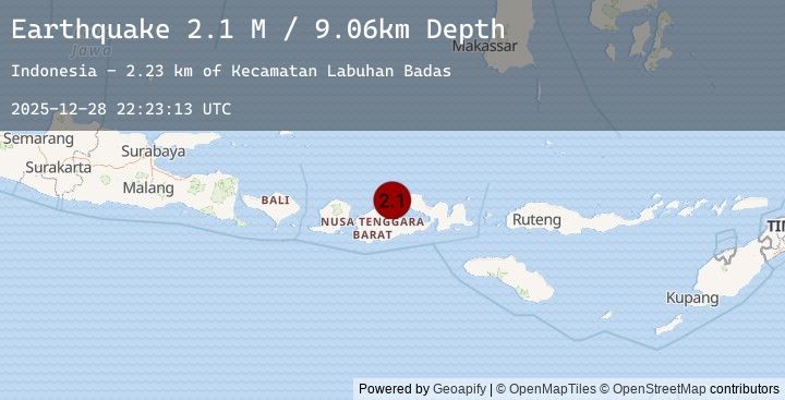 Map of Sumbawa Region, Indonesia