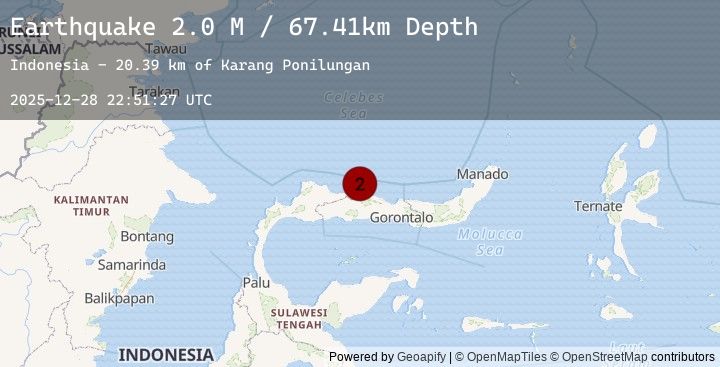 Map of Minahassa Peninsula, Sulawesi