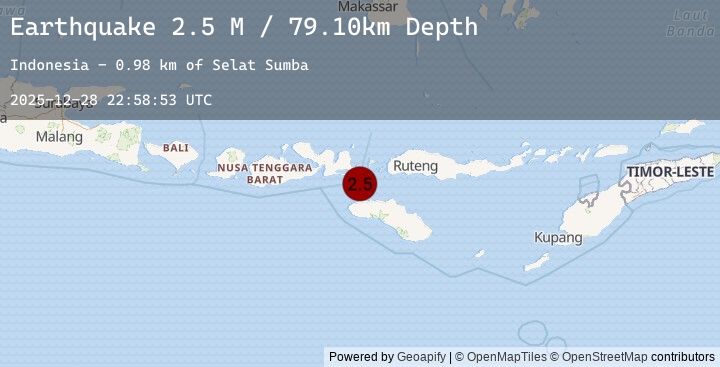 Map of Sumba Region, Indonesia