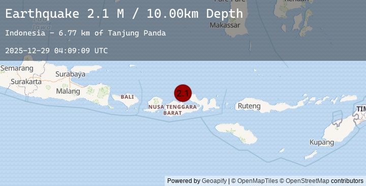 Map of Sumbawa Region, Indonesia