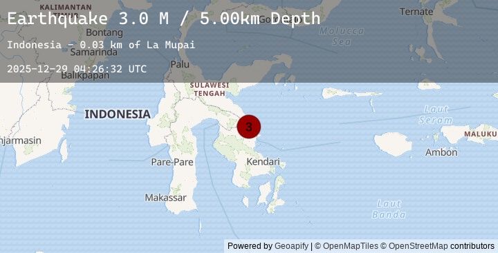 Map of Sulawesi, Indonesia