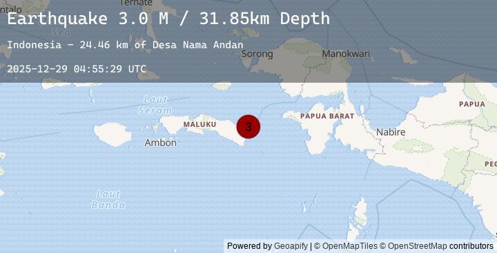 Map of Seram, Indonesia