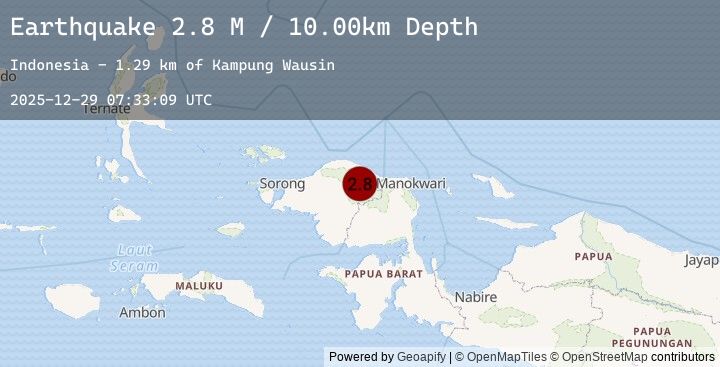 Map of West Papua Region, Indonesia