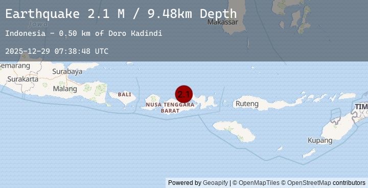 Map of Sumbawa Region, Indonesia
