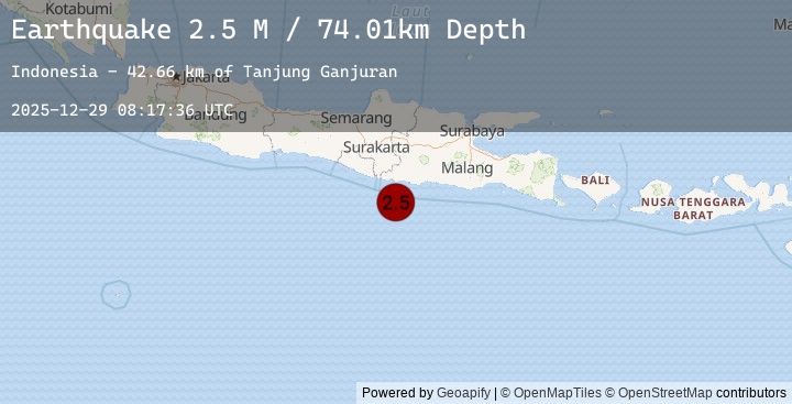 Map of Java, Indonesia