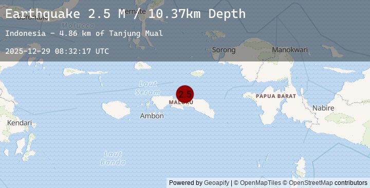 Map of Seram, Indonesia