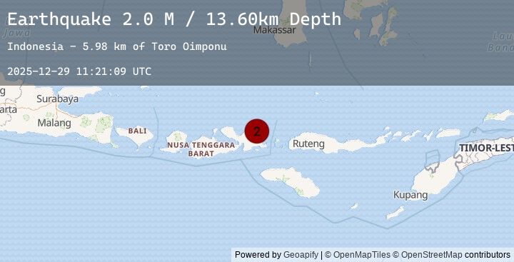 Map of Sumbawa Region, Indonesia