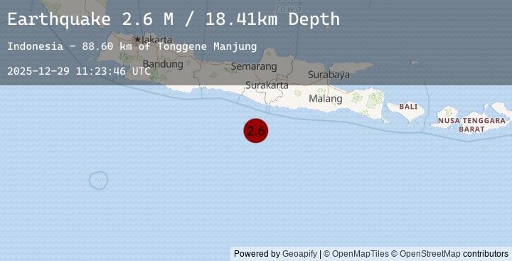 Map of Java, Indonesia