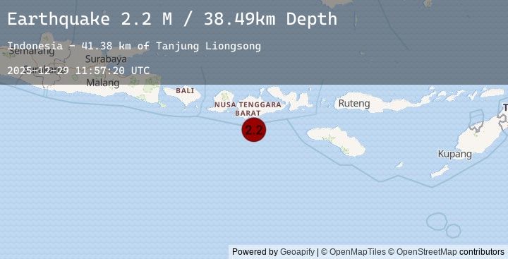 Map of Sumbawa Region, Indonesia