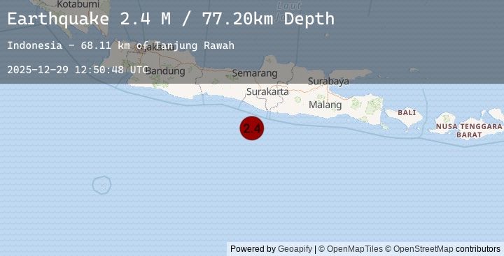 Map of Java, Indonesia