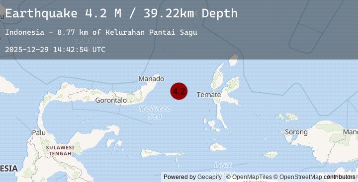Map of Northern Molucca Sea