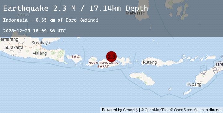 Map of Sumbawa Region, Indonesia