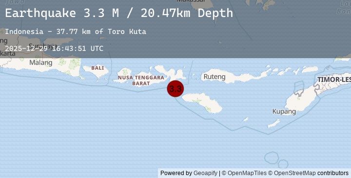 Map of Sumbawa Region, Indonesia
