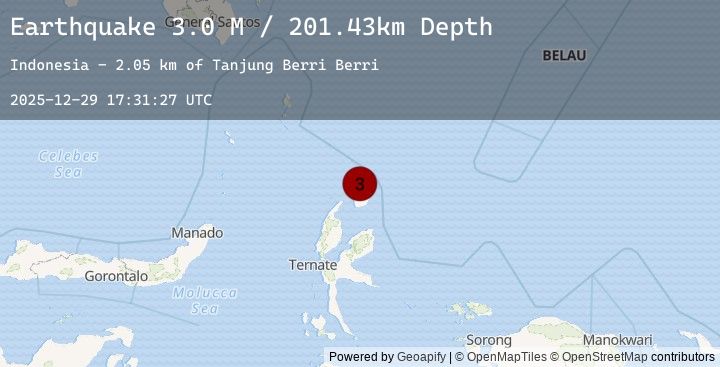 Map of Halmahera, Indonesia