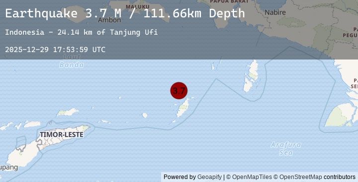 Map of Tanimbar Islands Region, Indonesia