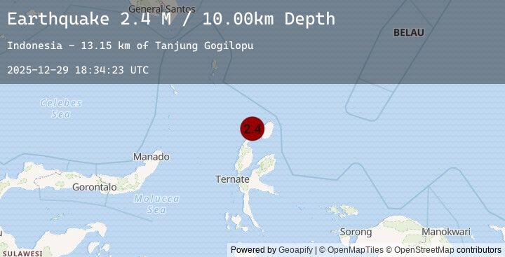 Map of Halmahera, Indonesia