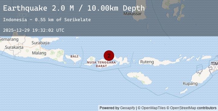 Map of Sumbawa Region, Indonesia