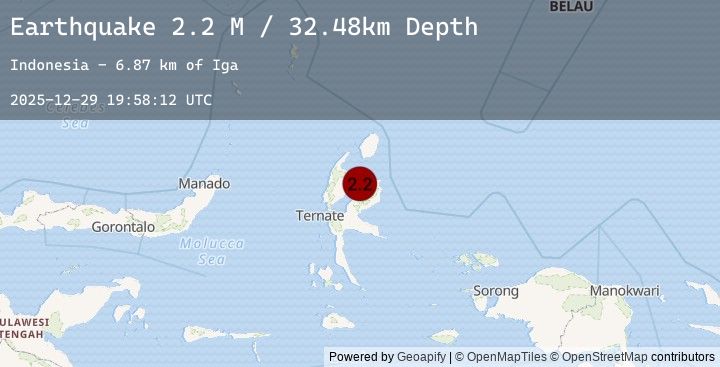 Map of Halmahera, Indonesia