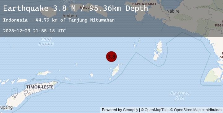 Map of Tanimbar Islands Region, Indonesia