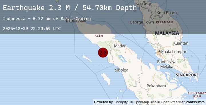Map of Northern Sumatra, Indonesia