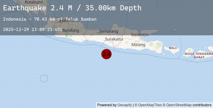 Map of Java, Indonesia