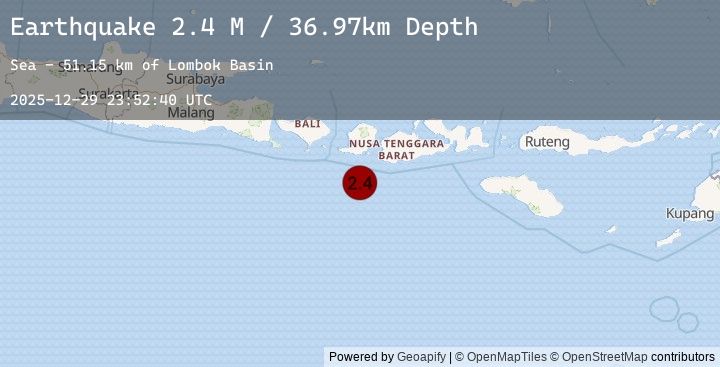 Map of Sumbawa Region, Indonesia