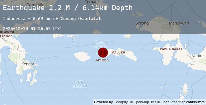 Map of Seram, Indonesia