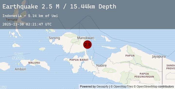 Map of West Papua Region, Indonesia