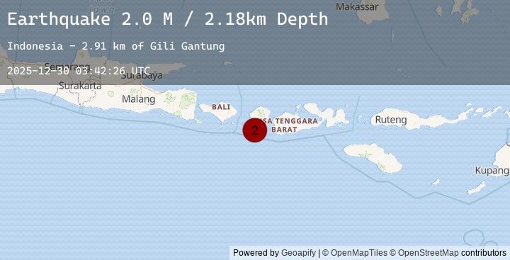 Map of Sumbawa Region, Indonesia