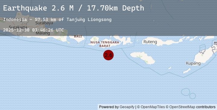 Map of Sumbawa Region, Indonesia