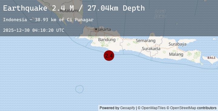 Map of Java, Indonesia