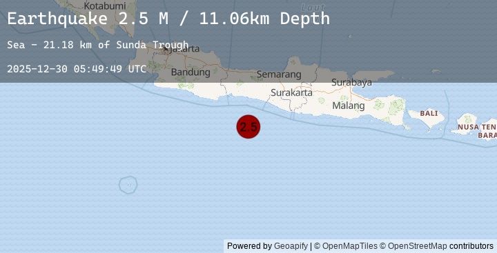 Map of Java, Indonesia