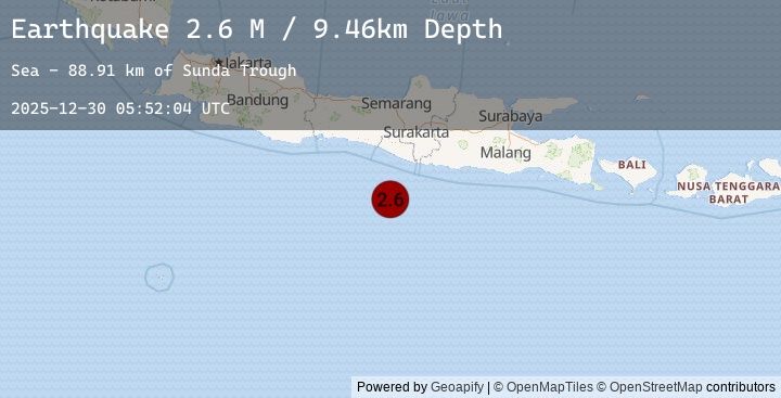 Map of Java, Indonesia