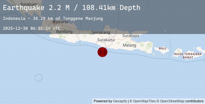 Map of Java, Indonesia