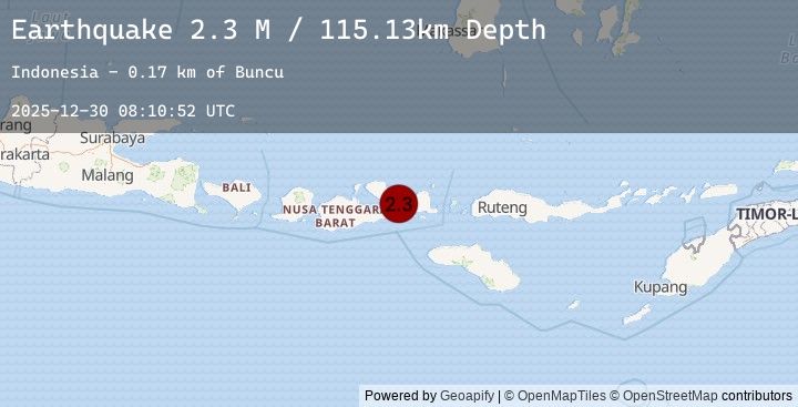 Map of Sumbawa Region, Indonesia