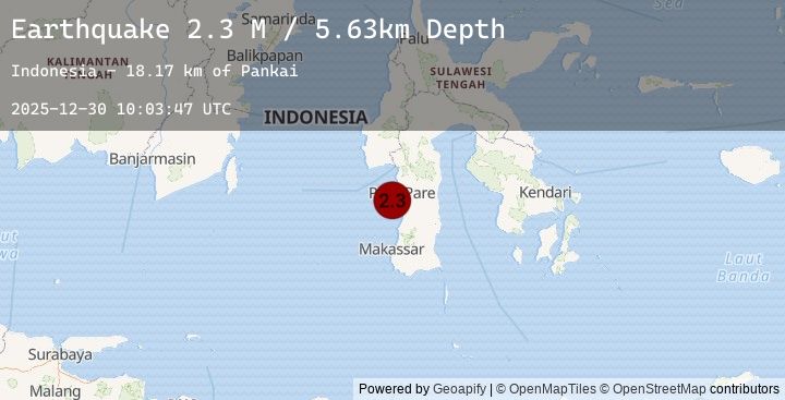Map of Sulawesi, Indonesia