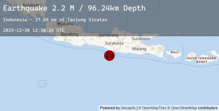 Map of Java, Indonesia