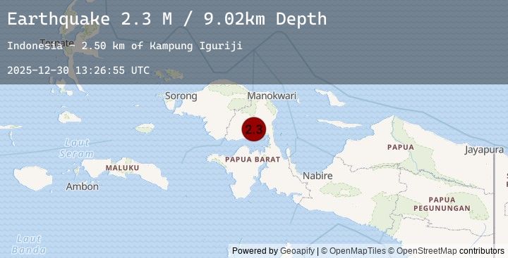 Map of West Papua Region, Indonesia