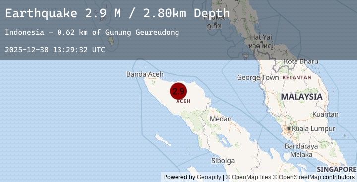 Map of Northern Sumatra, Indonesia