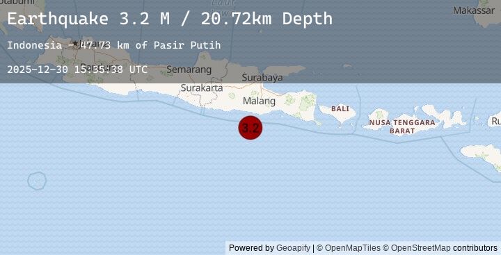 Map of Java, Indonesia