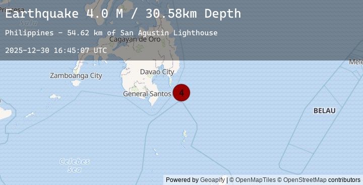Map of Mindanao, Philippines