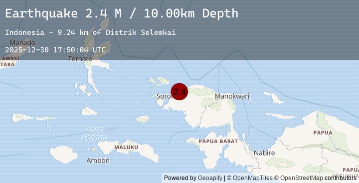 Map of West Papua Region, Indonesia
