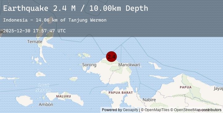 Map of West Papua Region, Indonesia