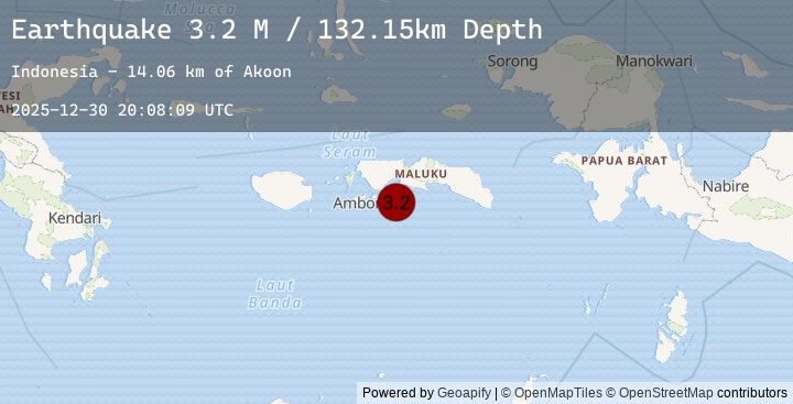 Map of Seram, Indonesia
