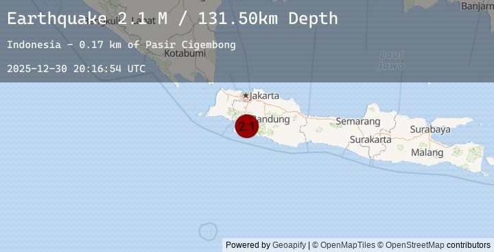Map of Java, Indonesia