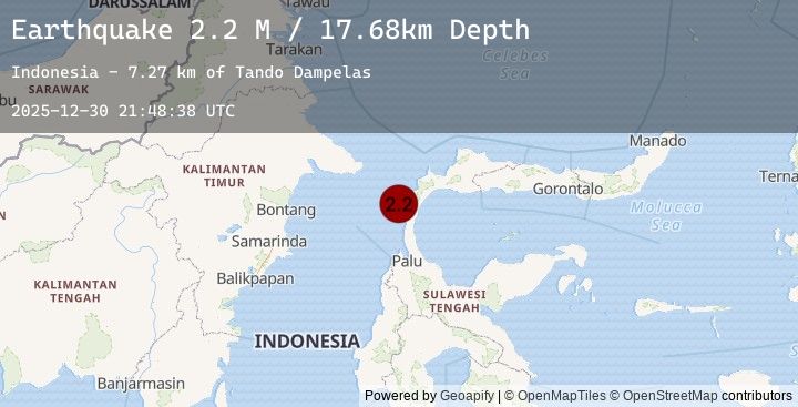 Map of Minahassa Peninsula, Sulawesi