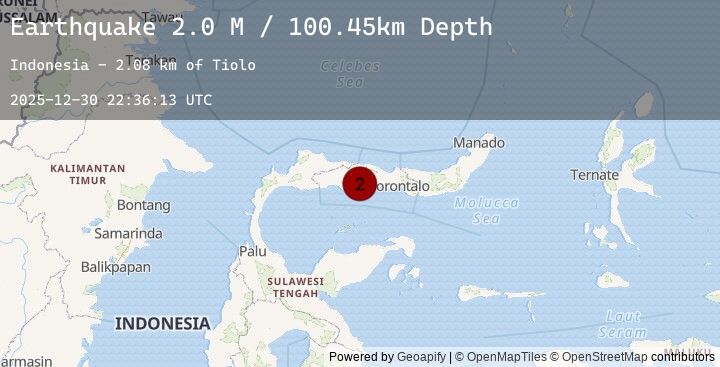 Map of Minahassa Peninsula, Sulawesi